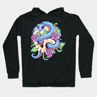 Kawaii Pastel Goth Snake Skull Hoodie